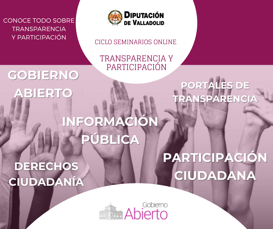 Cartel de los seminarios on line sobre transparencia y participación